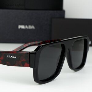 BRAND NEW Prada Women Sunglasses Black Dark Grey Pilot PR22YS 1AB5S0